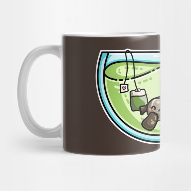 Pla-tea-pus Kawaii Cute Platypus Tea Pun by freeves